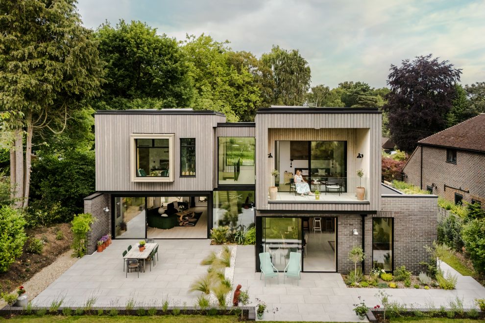 charred timber clad building