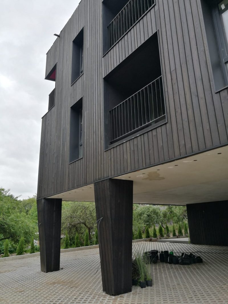 Charred timber cladding