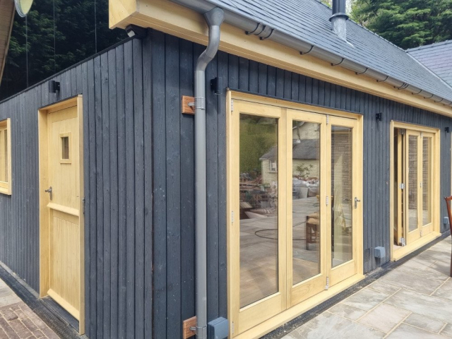Permachar Raven Larch Cladding to Extension
