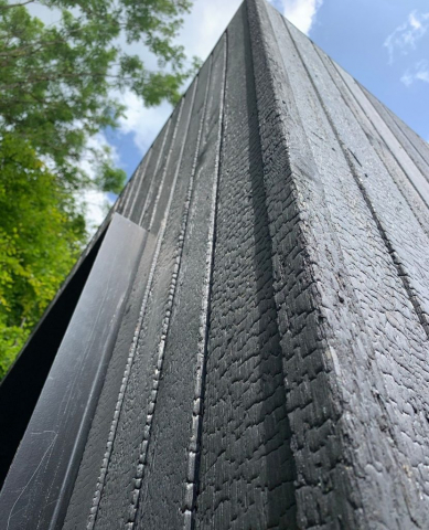 Permachar charred timber cladding